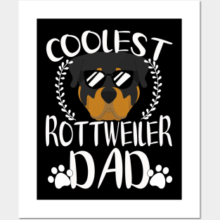 Glasses Coolest Rottweiler Dog Dad Posters and Art